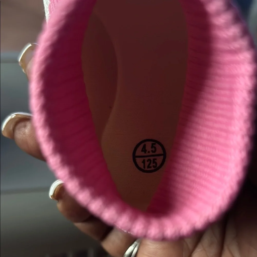 Pink and White Kids Slip-On Shoes with Heart Design